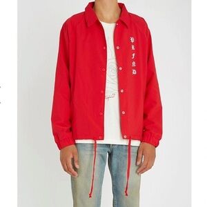 Profound‎ Aesthetic Red Rose Prayer Shell Jacket snap buttons size XL
